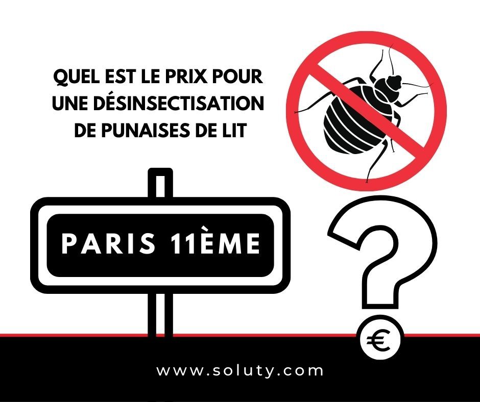  TARIFS : Combien coûte la désinsectisation punaises de lit à Paris 75011 ? 