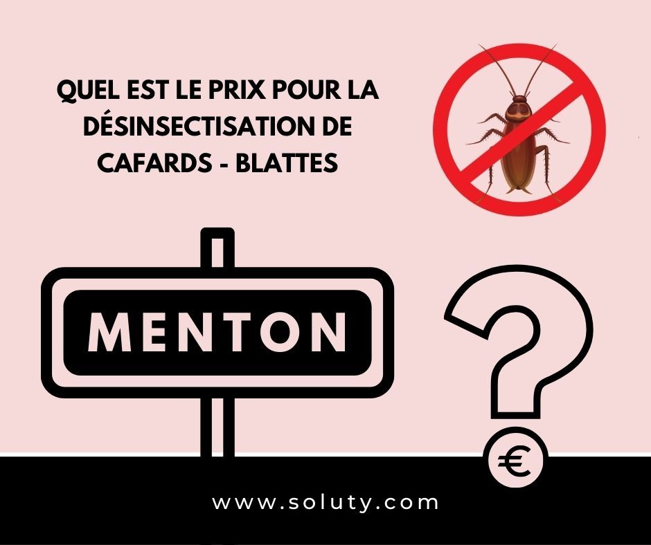 TARIFS : MENTON quel est le prix pour la destruction de cafards blattes ?