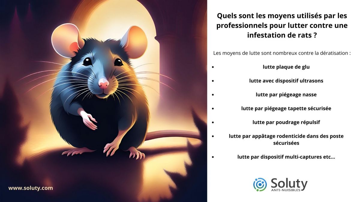 Quels sont les moyens utilisés par les professionnels pour lutter contre une infestation de rats ?