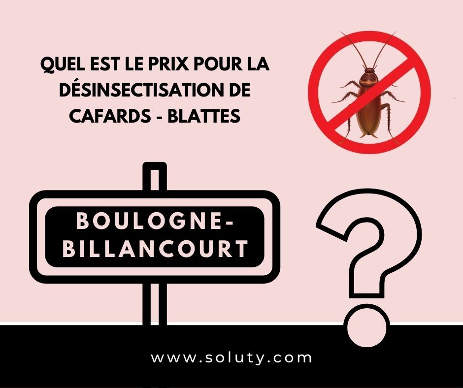 TARIFS : BOULOGNE-BILLANCOURT quel est le prix pour la destruction de cafards blattes ?